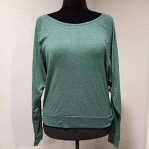 CURIOUS GYPSY GREEN BATWING SWEATSHIRT WOMEN SIZE M